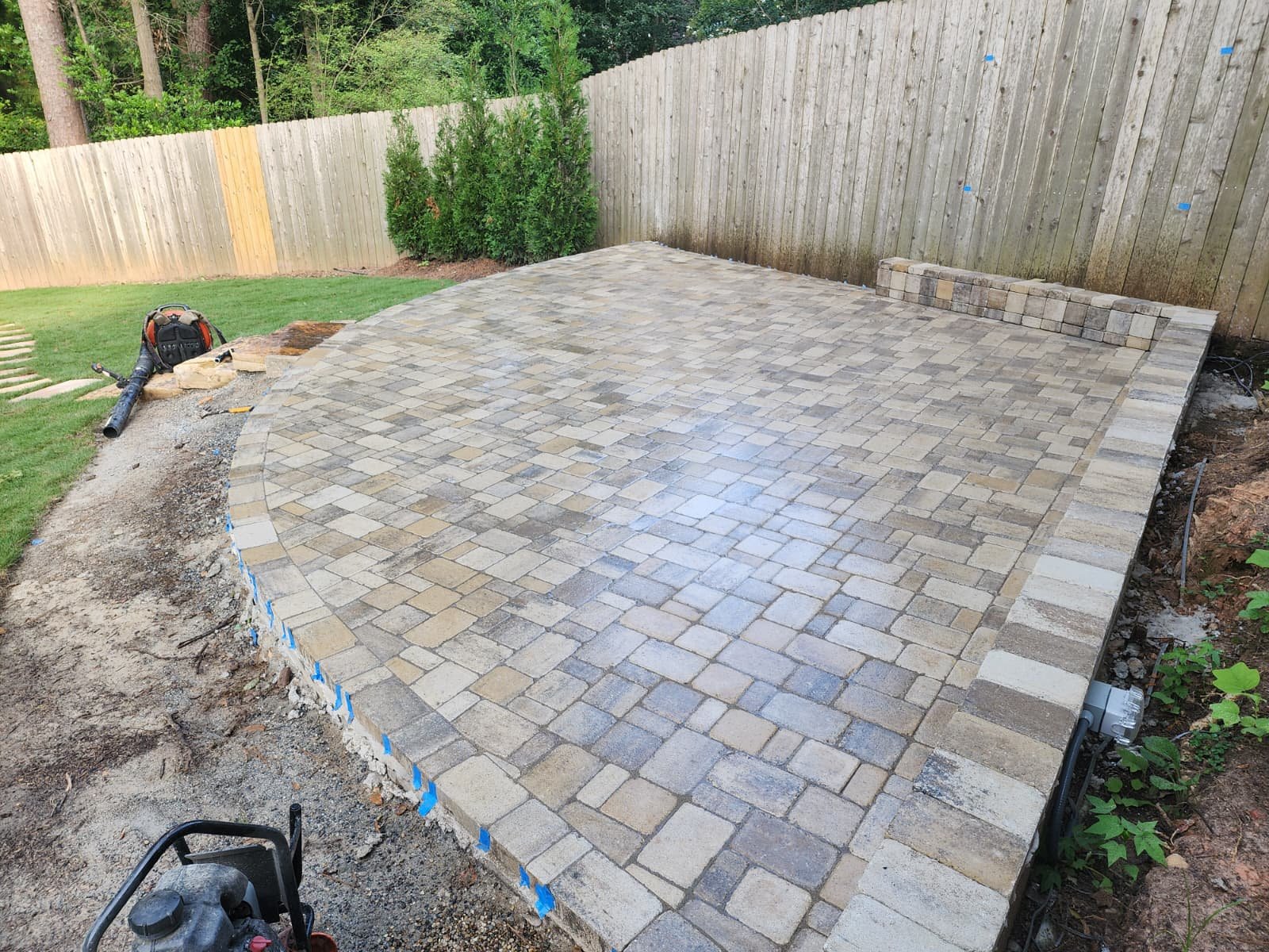 Hardscaping and retaining wall work, view 8